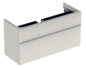 GEBERIT SMYLE SQUARE skrinka pod umývadlo 118,4x47x61,7 cm, 2 zásuvky, lesklá piesková šedá