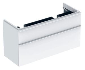 GEBERIT SMYLE SQUARE skrinka pod dvojumývadlo 118,4x47x61,7 cm, 2 zásuvky, lesklá biela