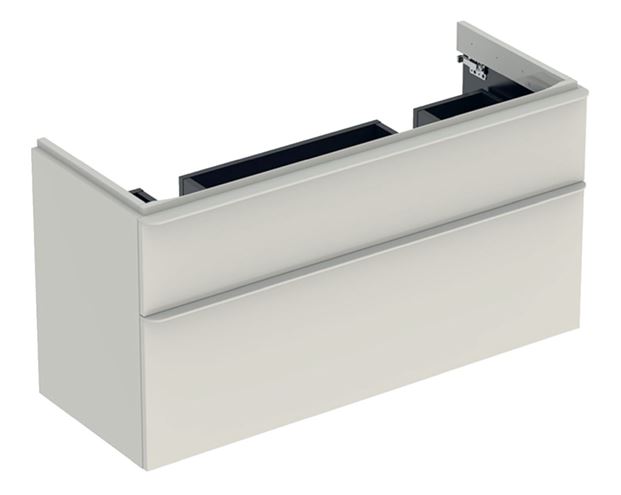GEBERIT SMYLE SQUARE skrinka pod dvojumývadlo 118,4x47x61,7 cm, 2 zásuvky, lesklá piesková šedá 500.356.JL.1 Obrázek - Hlavní obrázek