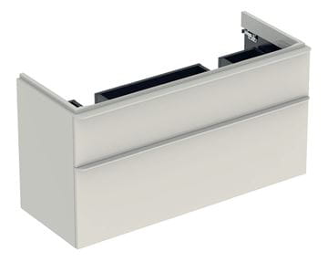 GEBERIT SMYLE SQUARE skrinka pod dvojumývadlo 118,4x47x61,7 cm, 2 zásuvky, lesklá pieskovo šedá