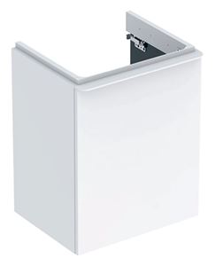 GEBERIT SMYLE SQUARE skrinka pod umývadlo 49,2x40,6x61,7 cm, 1 dvierka, pánty vpravo, lesklá biela