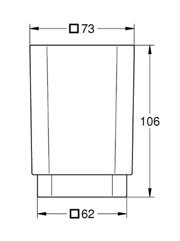 GROHE SELECTION CUBE náhradný pohárik bez držiaka, biela 40783000 Technický nákres