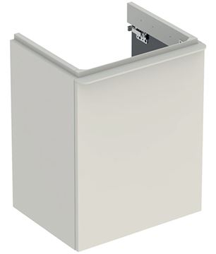 GEBERIT SMYLE SQUARE skrinka pod umývadlo 49,2x40,6x61,7 cm, 1 dvierka, pánty vpravo, lesklá pieskovo šedá