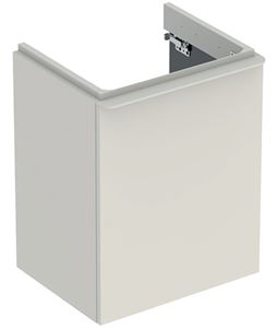 GEBERIT SMYLE SQUARE skrinka pod umývadlo 49,2x40,6x61,7 cm, 1 dvierka, pánty vpravo, lesklá pieskovo šedá