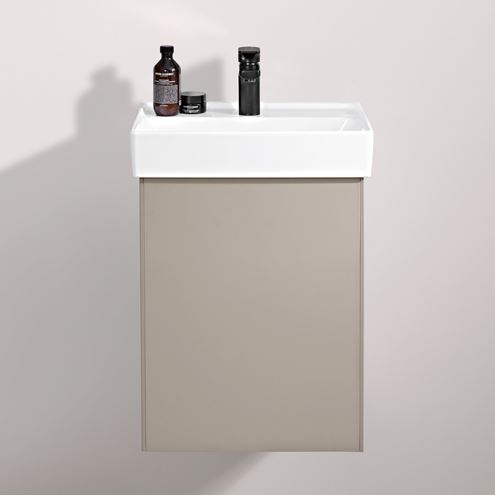 VILLEROY & BOCH COLLARO skrinka pod umývadlo 41x34,4x54,6 cm, 1 dvierka, ľavá, Push-open, Truffle Grey C00500VG Obrázek - fotka