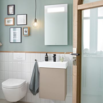 VILLEROY & BOCH COLLARO skrinka pod umývadlo 41x34,4x54,6 cm, 1 dvierka, ľavá, Push-open, Truffle Grey C00500VG Obrázek - fotka