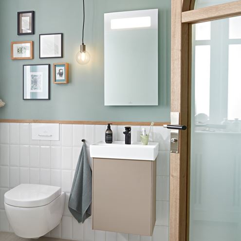 VILLEROY & BOCH COLLARO skrinka pod umývadlo 41x34,4x54,6 cm, 1 dvierka, ľavá, Push-open, Truffle Grey C00500VG Obrázek - fotka