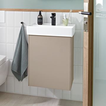 VILLEROY & BOCH COLLARO skrinka pod umývadlo 41x34,4x54,6 cm, 1 dvierka, ľavá, Push-open, Truffle Grey C00500VG Obrázek - fotka