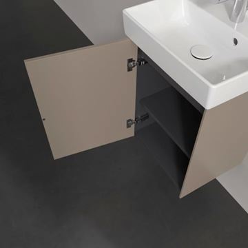 VILLEROY & BOCH COLLARO skrinka pod umývadlo 41x34,4x54,6 cm, 1 dvierka, ľavá, Push-open, Truffle Grey C00500VG Obrázek - fotka