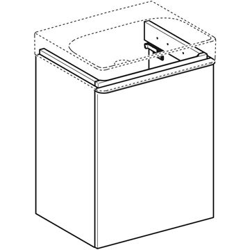 GEBERIT SMYLE SQUARE skrinka pod umývadlo 49,2x40,6x61,7 cm, 1 dvierka, pánty vľavo, matná lávová 500.364.JK.1 Obrázek - fotka