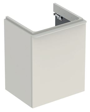 GEBERIT SMYLE SQUARE skrinka pod umývadlo 49,2x40,6x61,7 cm, 1 dvierka, pánty vľavo, lesklá pieskovo šedá