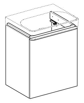 GEBERIT SMYLE SQUARE skrinka pod umývadlo 53,6x43,3x61,7 cm, 1 dvierka, pánty vpravo, lesklá biela 500.365.00.1 Obrázek - fotka