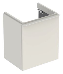 GEBERIT SMYLE SQUARE skrinka pod umývadlo 53,6x43,3x61,7 cm, 1 dvierka, pánty vpravo, lesklá piesková šedá