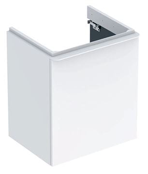 GEBERIT SMYLE SQUARE skrinka pod umývadlo 53,6x43,3x61,7 cm, 1 dvierka, pánty vľavo, lesklá biela