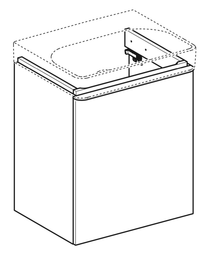 GEBERIT SMYLE SQUARE skrinka pod umývadlo 53,6x43,3x61,7 cm, 1 dvierka, pánty vľavo, matná lávová 500.366.JK.1 Obrázek - fotka