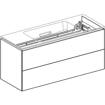 GEBERIT ONE skrinka pod umývadlo 104,5x39,5x46,5 cm, 2 zásuvky, Push-open, s osvetlením, lesklá biela 500.386.01.1 Obrázek - fotka