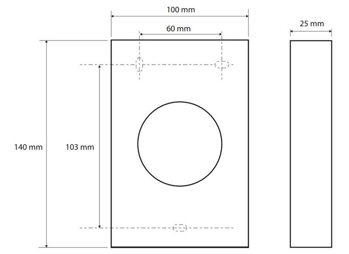 BEMETA zásobník na hygienické vrecká, nástenný, matná nerez 101403035 Technický nákres
