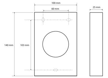 BEMETA zásobník na hygienické vrecká, nástenný, matná nerez 101403035 Technický nákres