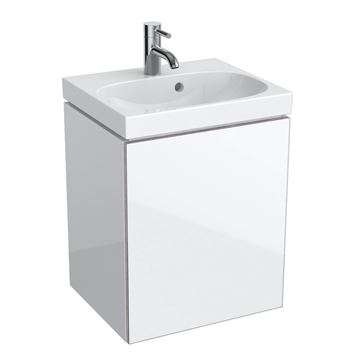 GEBERIT ACANTO skrinka pod umývadlo 44,5x37,5x53,5 cm, 1 dvierka, Push-open, lesklá biela 500.608.01.2 Obrázek - fotka