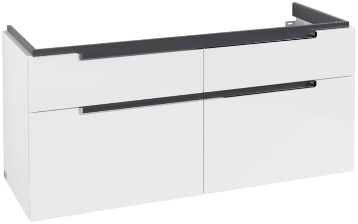 VILLEROY & BOCH SUBWAY 2.0 skrinka pod umývadlo 128,7x44,9x59 cm, 4 zásuvky, Glossy White A91610DH Obrázek - Hlavní obrázek