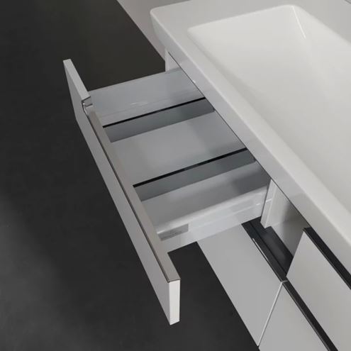 VILLEROY & BOCH SUBWAY 2.0 skrinka pod umývadlo 128,7x44,9x59 cm, 4 zásuvky, Glossy White A91610DH Obrázek - fotka