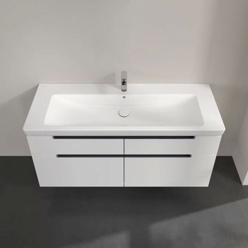 VILLEROY & BOCH SUBWAY 2.0 skrinka pod umývadlo 128,7x44,9x59 cm, 4 zásuvky, Glossy White A91610DH Obrázek - fotka