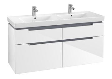 VILLEROY & BOCH SUBWAY 2.0 skrinka pod dvojumývadlo 128,7x44,9x59 cm, 4 zásuvky, Glossy White A91710DH Obrázek - fotka