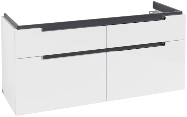 VILLEROY & BOCH SUBWAY 2.0 skrinka pod dvojumývadlo 128,7x44,9x59 cm, 4 zásuvky, Glossy White A91710DH Obrázek - Hlavní obrázek