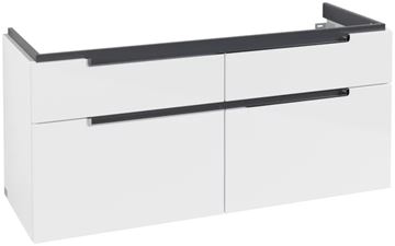 VILLEROY & BOCH SUBWAY 2.0 skrinka pod dvojumývadlo 128,7x44,9x59 cm, 4 zásuvky, Glossy White