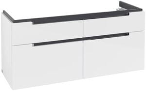 VILLEROY & BOCH SUBWAY 2.0 skrinka pod dvojumývadlo 128,7x44,9x59 cm, 4 zásuvky, Glossy White