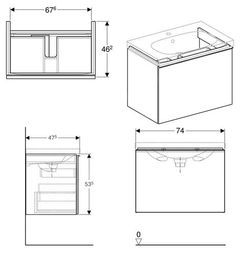 GEBERIT ACANTO skrinka pod umývadlo 74x47,5x53,5 cm, 1zásuvka, lesklá biela 500.611.01.2 Obrázek - fotka