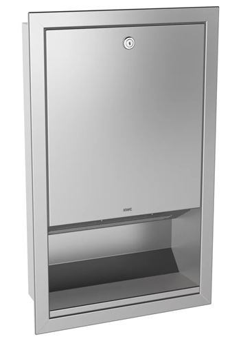 KWC RODAN RODX600E zásobník na skladané papierové uteráky, so zámkom, vstavaný, matná nerez FR15400290 Obrázek - Hlavní obrázek