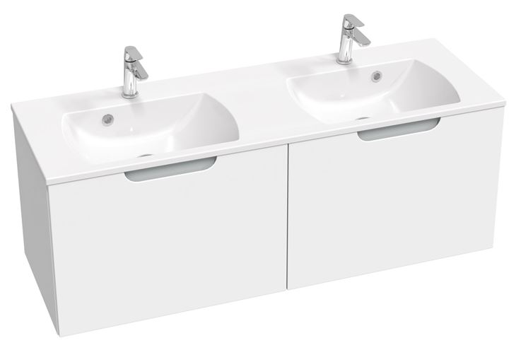 RAVAK CLASSIC SLIM dvojumývadlo 130 cm, s 2 otvormi pre batérie a prepadom XJX01113001 Obrázek - fotka