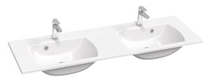 RAVAK CLASSIC SLIM dvojumývadlo 130 cm, s 2 otvormi pre batérie a prepadom