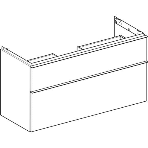 GEBERIT ICON skrinka pod umývadlo 118,4x47,6x61,5 cm, 2 zásuvky, matná biela 502.306.01.3 Obrázek - fotka