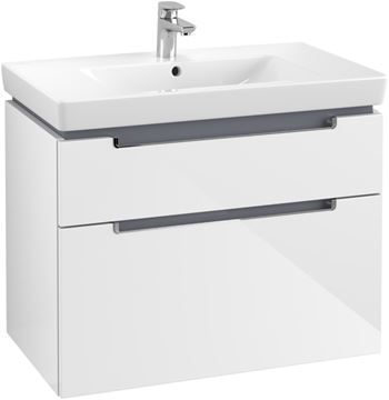 VILLEROY & BOCH SUBWAY 2.0 skrinka pod umývadlo 78,7x44,9x59 cm, 2 zásuvky, Glossy White A91410DH Obrázek - fotka