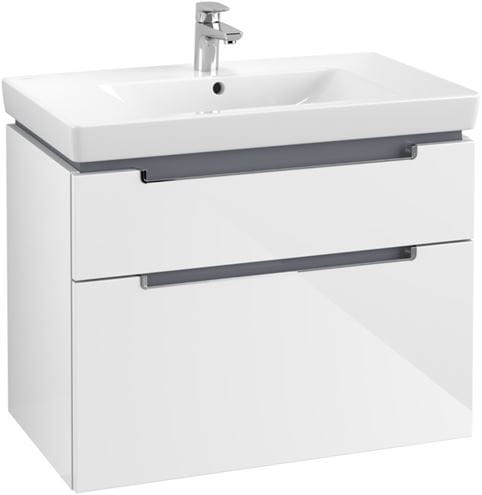 VILLEROY & BOCH SUBWAY 2.0 skrinka pod umývadlo 78,7x44,9x59 cm, 2 zásuvky, Glossy White A91410DH Obrázek - fotka