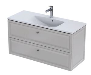CONCEPT RETRO skrinka pod umývadlo 119,6x45,9x60,3 cm, 2 zásuvky, matná béžová