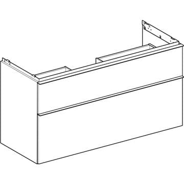 GEBERIT ICON skrinka pod umývadlo 1184x476x615mm, závesná, 2 zásuvky, úchytka matná láva, orech hickory 502.306.JR.1 Obrázek - fotka