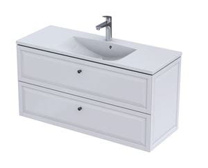 CONCEPT RETRO skrinka pod umývadlo 119,6x45,9x60,3 cm, 2 zásuvky, matná biela