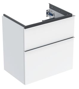 GEBERIT ICON skrinka pod umývadlo 59,2x41,6x61,5 cm, závesná, 2 zásuvky, lesklá biela