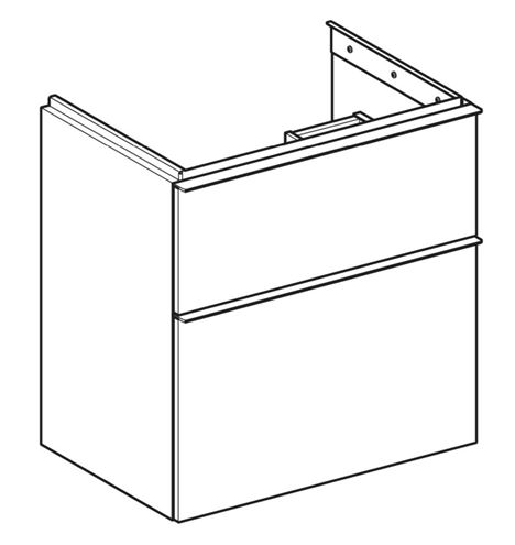 GEBERIT ICON skrinka pod umývadlo 59,2x41,6x61,5 cm, závesná, 2 zásuvky, lesklá biela 502.307.01.2 Obrázek - fotka