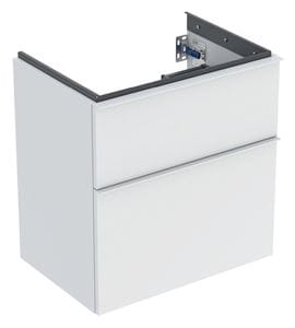 GEBERIT ICON skrinka pod umývadlo 59,2x41,6x61,5 cm, závesná, 2 zásuvky, matná biela