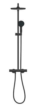 GROHE TEMPESTA SYSTEM 250 sprchový set s termostatickou batériou, horná sprcha, ručná sprcha s 2 prúdmi, tyč, hadica, Water Saving, matná čierna 266702431 Obrázek - fotka