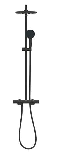 GROHE TEMPESTA SYSTEM 250 sprchový set s termostatickou batériou, horná sprcha, ručná sprcha s 2 prúdmi, tyč, hadica, Water Saving, matná čierna 266702431 Obrázek - fotka