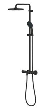 GROHE TEMPESTA SYSTEM 250 sprchový set s termostatickou batériou, horná sprcha, ručná sprcha s 2 prúdmi, tyč, hadica, Water Saving, matná čierna 266702431 Obrázek - fotka