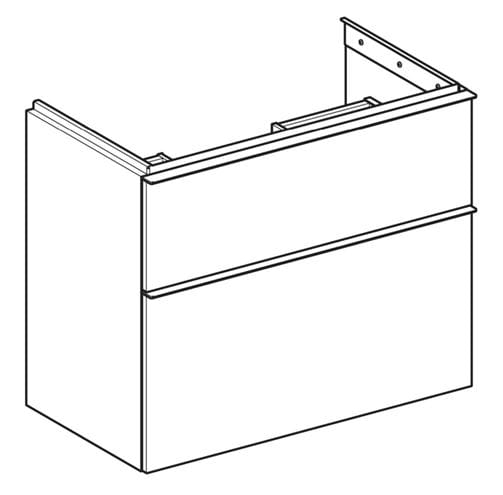 GEBERIT ICON skrinka pod umývadlo 740x416x615mm, závesná, 2 zásuvky, úchytka matná biela, lakovaná matná biela 502.308.01.3 Obrázek - fotka