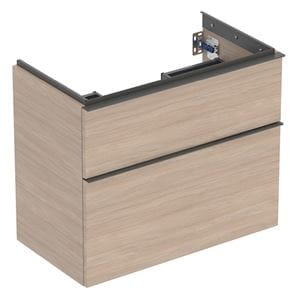 GEBERIT ICON skrinka pod umývadlo 740x416x615mm, závesná, 2 zásuvky, úchytka matná láva, orech hickory