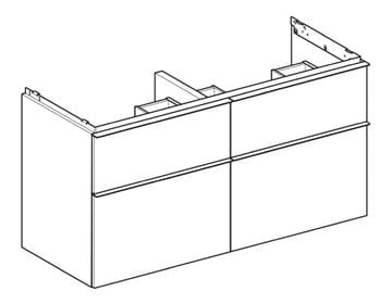 GEBERIT ICON skrinka pod dvojumývadlo 118,4x47,6x61,5 cm, 4 zásuvky, dub 502.309.JH.1 Obrázek - fotka