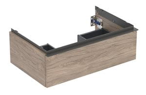 GEBERIT ICON skrinka pod umývadlo 740x476x247mm, závesná, 1 zásuvka, úchytka matná láva, orech hickory